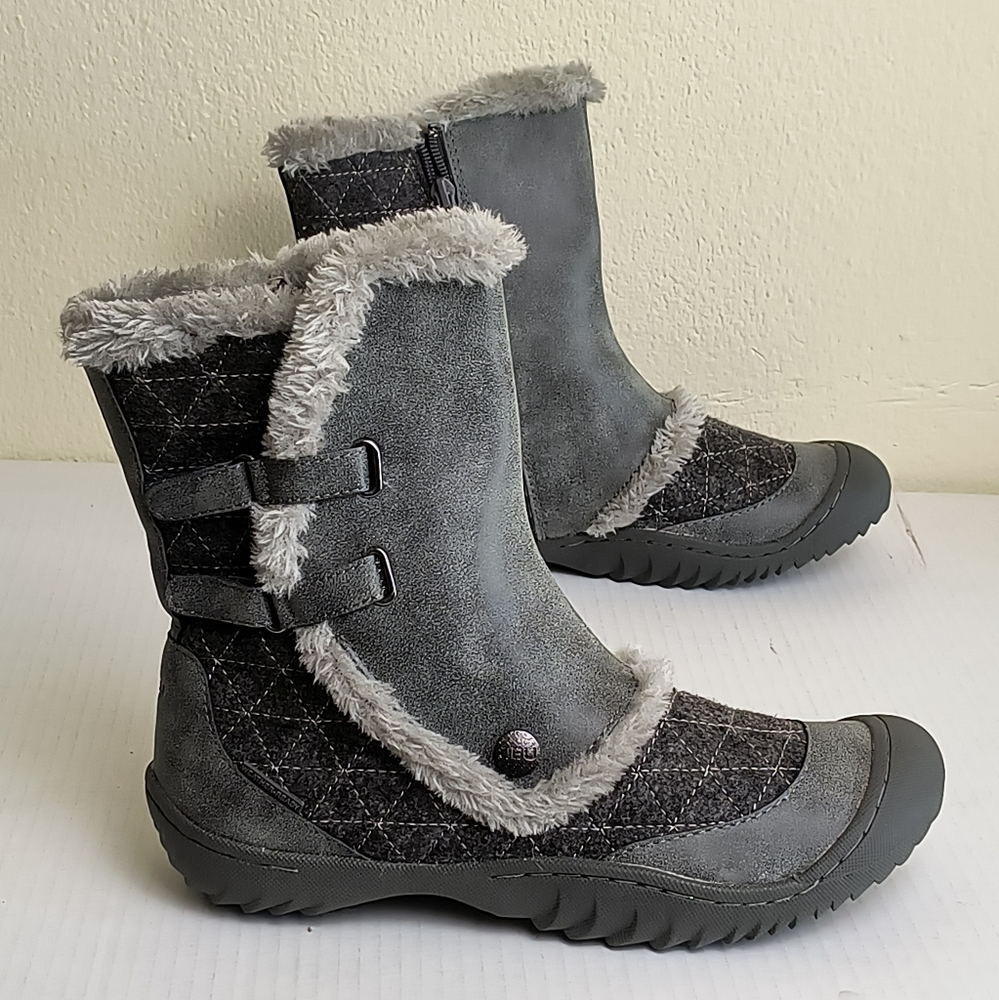 JBU By Jambu Iceburg Faux Fur Side-Zip Winter Boots Size 8.5M Gray